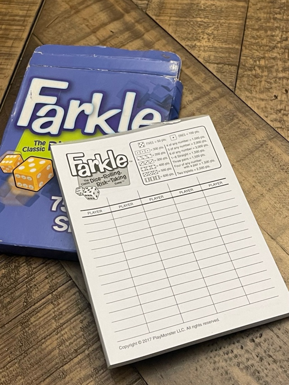 Farkle Classic Dice Game Score Pad